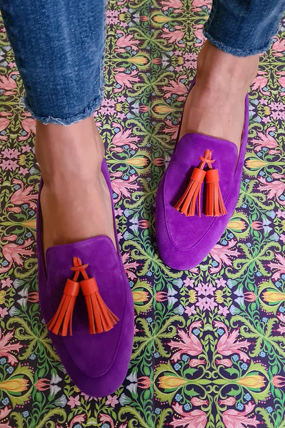 Veerle | Mocassins en suède avec pampilles
