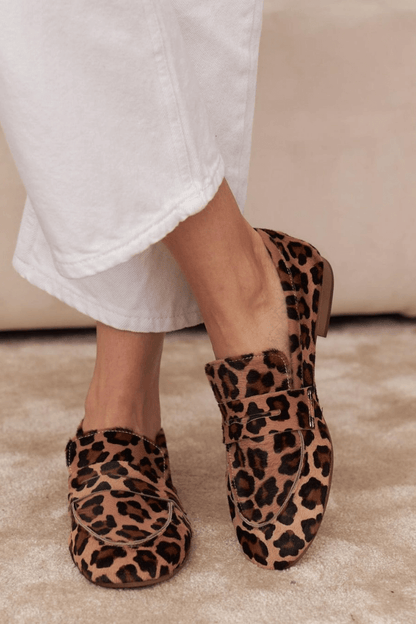 Sabine | Mocassins élégants imprimé vache en velours